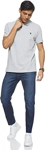 U.S. Polo Assn. Men's Classic Polo Shirt, Two-Button Closure Pique Polo Shirt, Summer Fashion Golf Shirt - 6