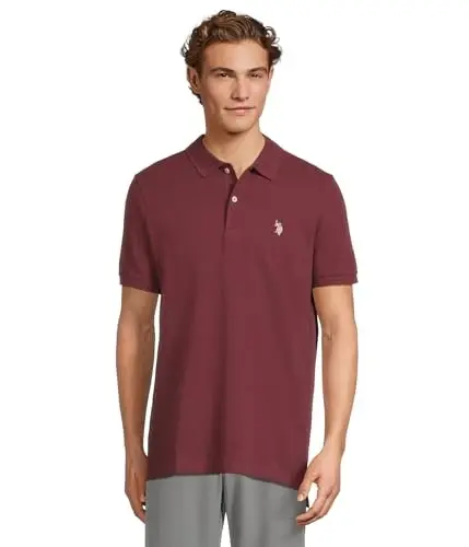 U.S. Polo Assn. Men's Classic Polo Shirt, Two-Button Closure Pique Polo Shirt, Summer Fashion Golf Shirt - 1