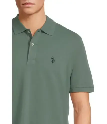 U.S. Polo Assn. Men's Classic Polo Shirt, Two-Button Closure Pique Polo Shirt, Summer Fashion Golf Shirt - 4