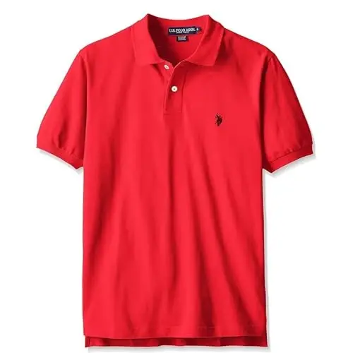 U.S. Polo Assn. Men's Classic Polo Shirt, Two-Button Closure Pique Polo Shirt, Summer Fashion Golf Shirt - 4