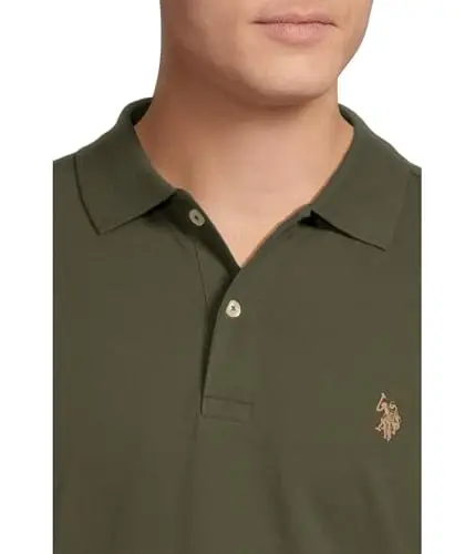 U.S. Polo Assn. Men's Classic Polo Shirt, Two-Button Closure Pique Polo Shirt, Summer Fashion Golf Shirt - 4