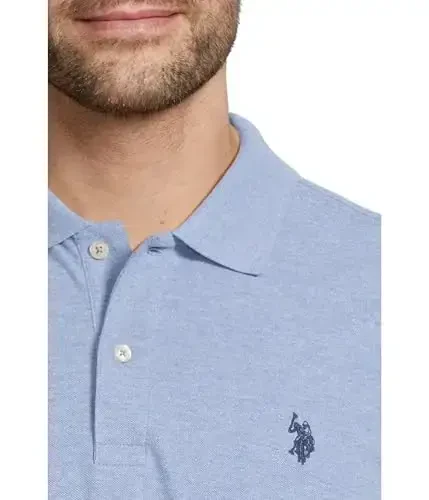 U.S. Polo Assn. Men's Classic Polo Shirt, Two-Button Closure Pique Polo Shirt, Summer Fashion Golf Shirt - 4