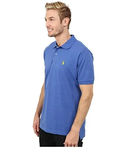 U.S. Polo Assn. Men's Classic Polo Shirt, Two-Button Closure Pique Polo Shirt, Summer Fashion Golf Shirt - 2