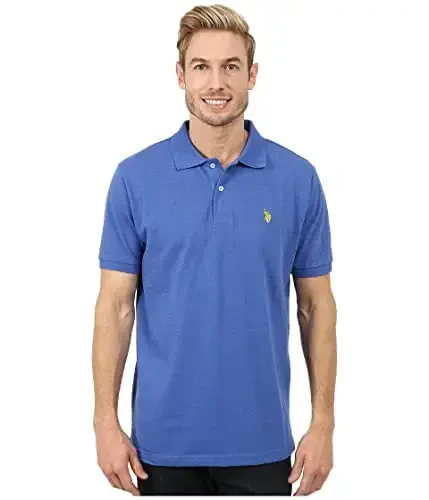 U.S. Polo Assn. Men's Classic Polo Shirt, Two-Button Closure Pique Polo Shirt, Summer Fashion Golf Shirt - 1