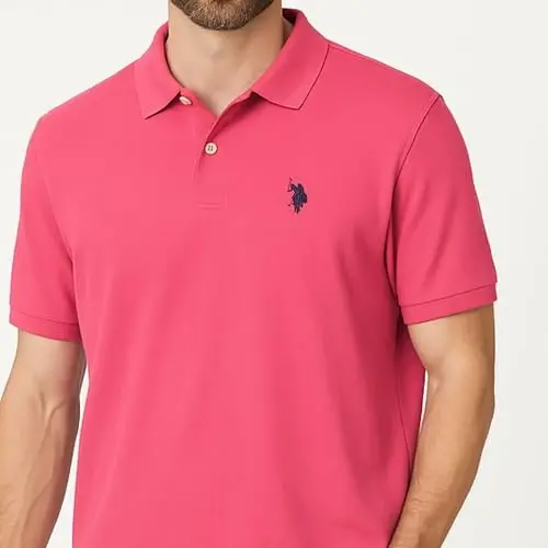 U.S. Polo Assn. Men's Classic Polo Shirt, Two-Button Closure Pique Polo Shirt, Summer Fashion Golf Shirt | Two-Button Closure Pique Polo Shirt, Summer Fashion Golf Shirt - 4