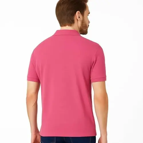 U.S. Polo Assn. Men's Classic Polo Shirt, Two-Button Closure Pique Polo Shirt, Summer Fashion Golf Shirt - 2