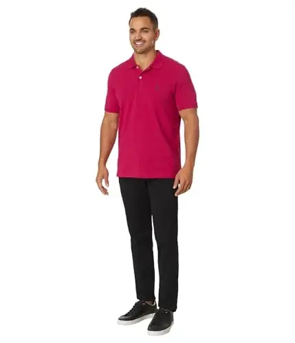 U.S. Polo Assn. Men's Classic Polo Shirt, Two-Button Closure Pique Polo Shirt, Summer Fashion Golf Shirt - 4