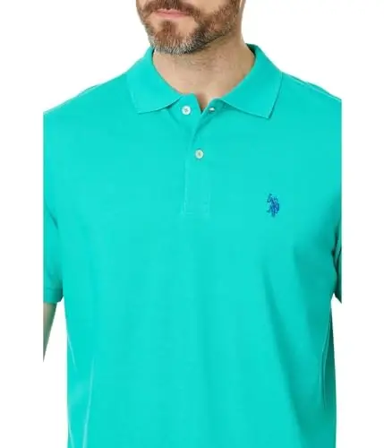 U.S. Polo Assn. Men's Classic Polo Shirt, Two-Button Closure Pique Polo Shirt, Summer Fashion Golf Shirt - 3