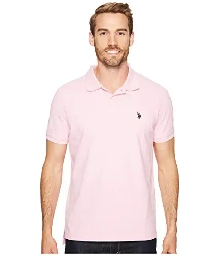 U.S. Polo Assn. Men's Classic Polo Shirt, Two-Button Closure Pique Polo Shirt, Summer Fashion Golf Shirt - 1