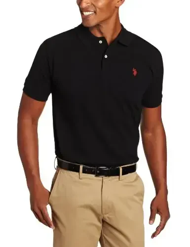 U.S. Polo Assn. Men's Classic Polo Shirt, Two-Button Closure Pique Polo Shirt, Summer Fashion Golf Shirt - U.S. POLO ASSN.