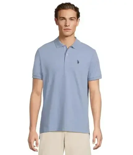 U.S. Polo Assn. Men's Classic Polo Shirt, Two-Button Closure Pique Polo Shirt, Summer Fashion Golf Shirt - U.S. POLO ASSN.