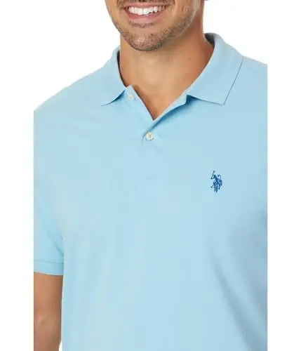 U.S. Polo Assn. Men's Classic Polo Shirt, Two-Button Closure Pique Polo Shirt, Summer Fashion Golf Shirt - 3