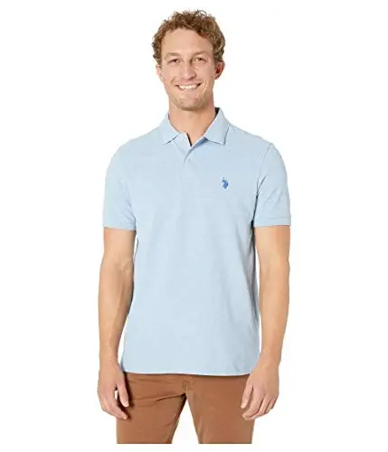 U.S. Polo Assn. Men's Classic Polo Shirt, Two-Button Closure Pique Polo Shirt, Summer Fashion Golf Shirt 