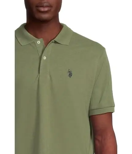 U.S. Polo Assn. Men's Classic Polo Shirt, Two-Button Closure Pique Polo Shirt, Summer Fashion Golf Shirt - 4