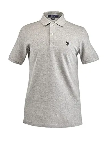 U.S. Polo Assn. Men's Classic Polo Shirt, Two-Button Closure Pique Polo Shirt, Summer Fashion Golf Shirt - 1