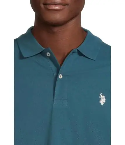 U.S. Polo Assn. Men's Classic Polo Shirt, Two-Button Closure Pique Polo Shirt, Summer Fashion Golf Shirt - 4
