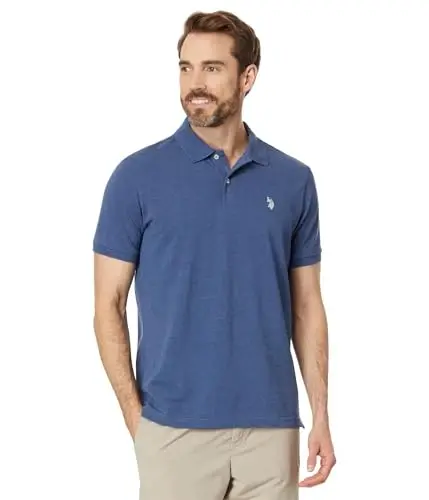 U.S. Polo Assn. Men's Classic Polo Shirt, Two-Button Closure Pique Polo Shirt, Summer Fashion Golf Shirt - 1