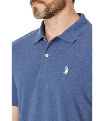 U.S. Polo Assn. Men's Classic Polo Shirt, Two-Button Closure Pique Polo Shirt, Summer Fashion Golf Shirt - 3