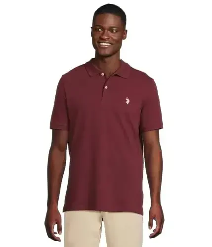 U.S. Polo Assn. Men's Classic Polo Shirt, Two-Button Closure Pique Polo Shirt, Summer Fashion Golf Shirt - U.S. POLO ASSN.