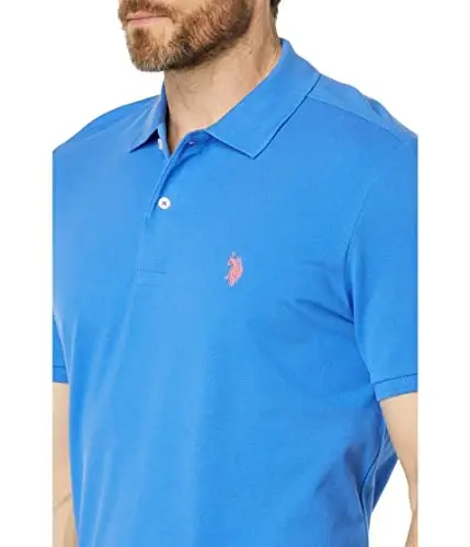 U.S. Polo Assn. Men's Classic Polo Shirt, Two-Button Closure Pique Polo Shirt, Summer Fashion Golf Shirt - 3