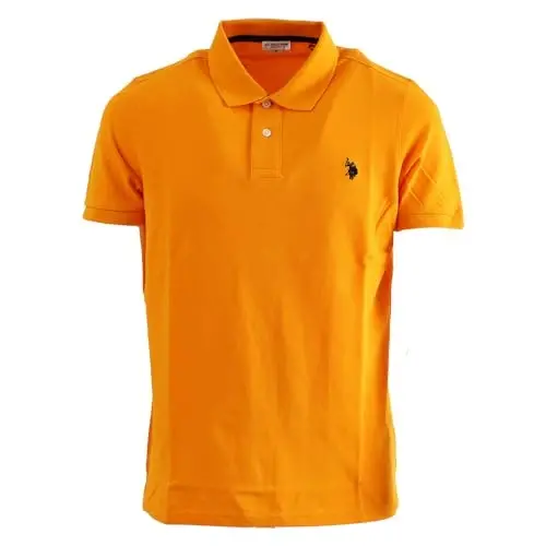 U.S. Polo Assn. Men's Classic Polo Shirt, Two-Button Closure Pique Polo Shirt, Summer Fashion Golf Shirt - 1