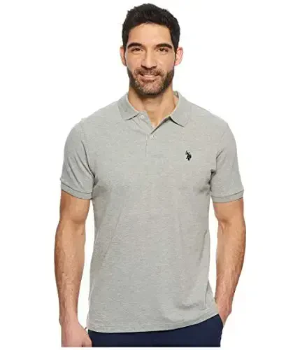 U.S. Polo Assn. Men's Classic Polo Shirt, Two-Button Closure Pique Polo Shirt, Summer Fashion Golf Shirt - U.S.