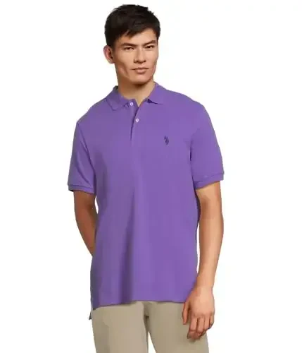 U.S. Polo Assn. Men's Classic Polo Shirt, Two-Button Closure Pique Polo Shirt, Summer Fashion Golf Shirt - U.S. POLO ASSN.