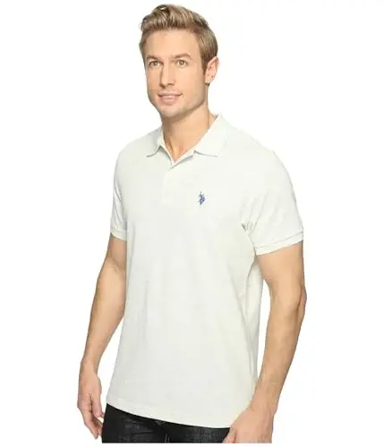 U.S. Polo Assn. Men's Classic Polo Shirt, Two-Button Closure Pique Polo Shirt, Summer Fashion Golf Shirt - 2