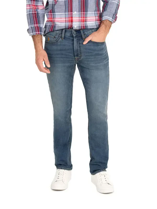 U.S. Polo Assn. Men's Slim Straight Knit Denim Jean- - U.S. POLO ASSN.
