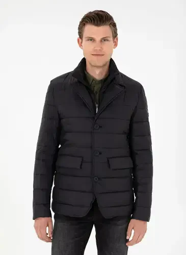 U.S. Polo Assn. Классическая Черная Мужская Куртка с Воротником G081SZ0MS.000.1946569 - 1