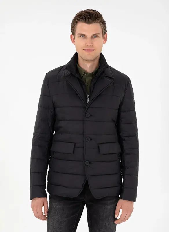 U.S. Polo Assn. Классическая Черная Мужская Куртка с Воротником G081SZ0MS.000.1946569 - 1