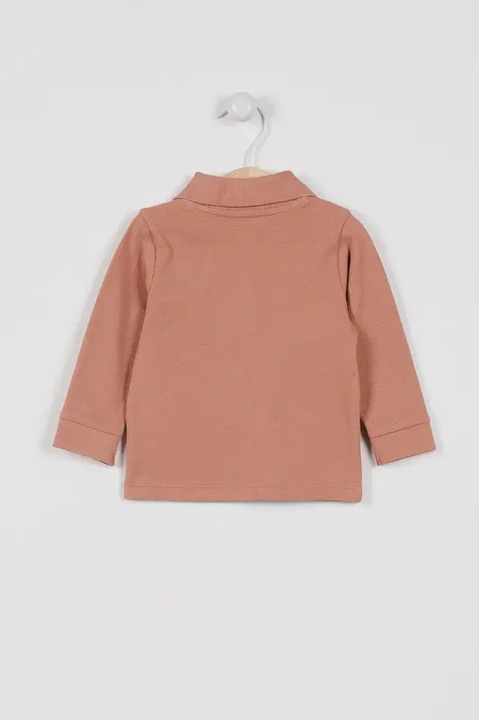 U.s. Polo Assn Licensed Classic Light Brown Baby Long Sleeve Collar Sweatshirt-Brown - 2
