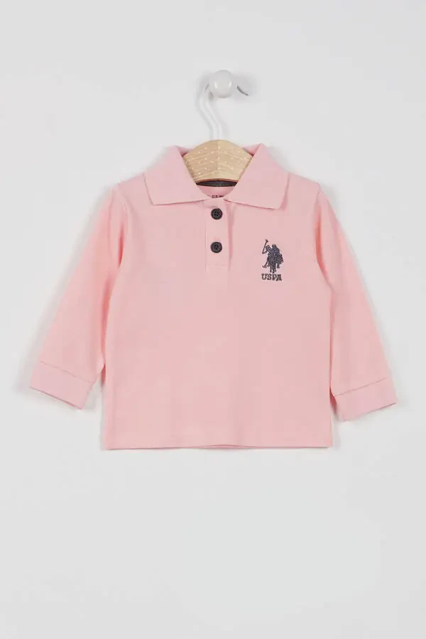 U.S. Polo Assn Licensed Classic Salmon Baby Long Sleeve Sweatshirt - 1
