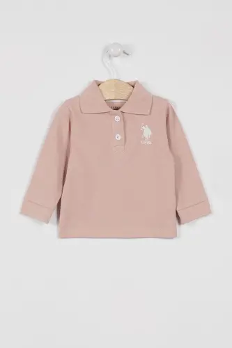 U.s. Polo Assn Lisanslı Classic Pudra Bebek Uzun Kol Yakalı Sweatshirt-Pudra 
