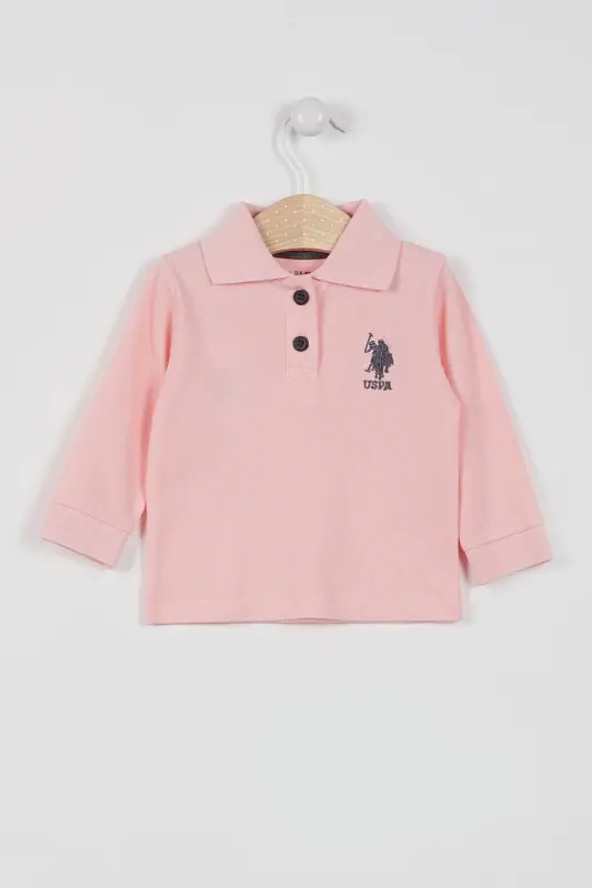 U.S. Polo Assn Litsenziyalangan Klassik Salmon Chaqaloq Uzoq Yengli Ko'ylak - 1