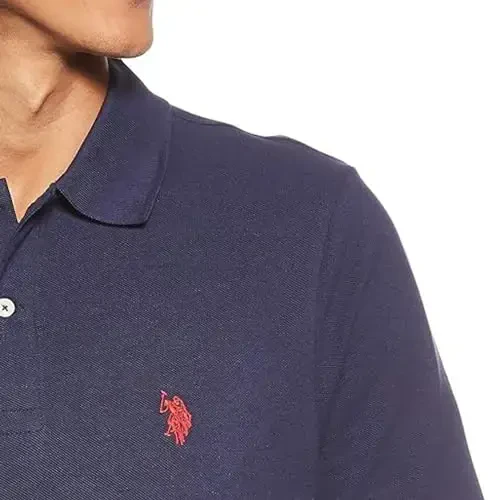 U.S. Polo Assn. Men's Classic Polo Shirt, Two-Button Closure Pique Polo Shirt, Summer Fashion Golf Shirt - 3