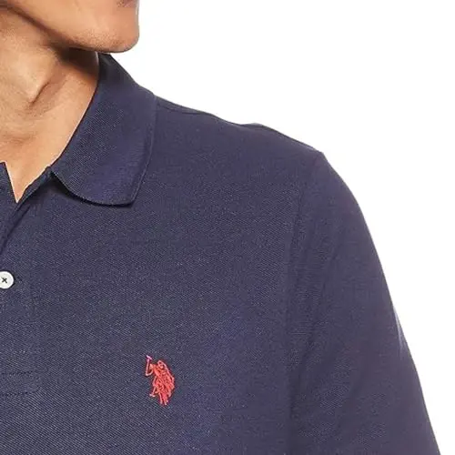 U.S. Polo Assn. Men's Classic Polo Shirt, Two-Button Closure Pique Polo Shirt, Summer Fashion Golf Shirt - 3