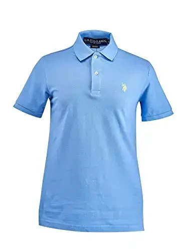 U.S. Polo Assn. Men's Classic Polo Shirt, Two-Button Closure Pique Polo Shirt, Summer Fashion Golf Shirt 