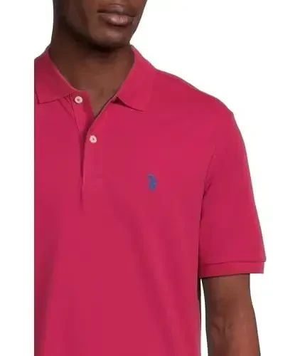 U.S. Polo Assn. Men's Classic Polo Shirt, Two-Button Closure Pique Polo Shirt, Summer Fashion Golf Shirt - 4
