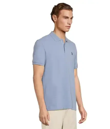 U.S. Polo Assn. Men's Classic Polo Shirt, Two-Button Closure Pique Polo Shirt, Summer Fashion Golf Shirt - 2