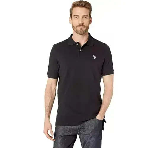 U.S. Polo Assn. Men's Classic Polo Shirt, Two-Button Closure Pique Polo Shirt, Summer Fashion Golf Shirt - U.S. POLO ASSN. (1)