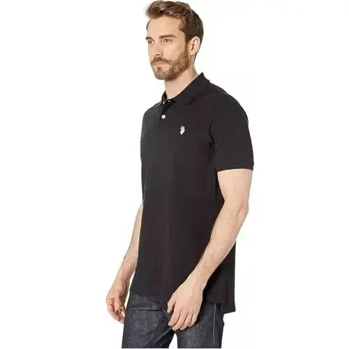U.S. Polo Assn. Men's Classic Polo Shirt, Two-Button Closure Pique Polo Shirt, Summer Fashion Golf Shirt - 3