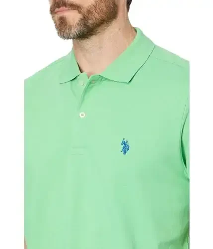 U.S. Polo Assn. Men's Classic Polo Shirt, Two-Button Closure Pique Polo Shirt, Summer Fashion Golf Shirt - 3