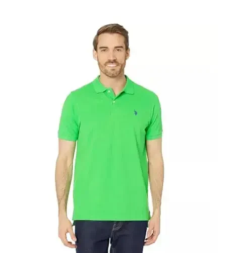 U.S. Polo Assn. Men's Solid Cotton Pique Polo with Small Pony - U.S. POLO ASSN.