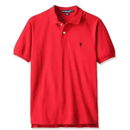 U.S. Polo Assn. Men's Classic Polo Shirt, Two-Button Closure Pique Polo Shirt, Summer Fashion Golf Shirt - 4