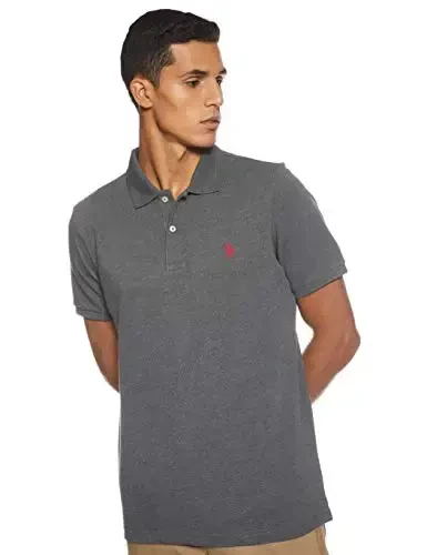 U.S. Polo Assn. Men's Classic Polo Shirt, Two-Button Closure Pique Polo Shirt, Summer Fashion Golf Shirt - U.S. POLO ASSN.