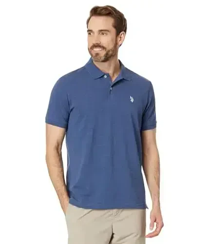 U.S. Polo Assn. Men's Classic Polo Shirt, Two-Button Closure Pique Polo Shirt, Summer Fashion Golf Shirt - U.S. POLO ASSN.