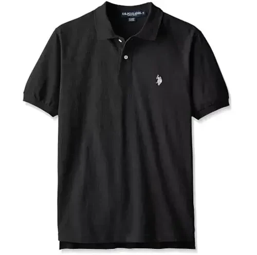 U.S. Polo Assn. Men's Classic Polo Shirt, Two-Button Closure Pique Polo Shirt, Summer Fashion Golf Shirt - 4