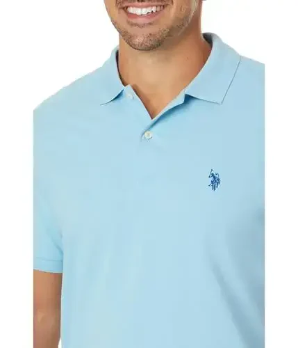 U.S. Polo Assn. Men's Classic Polo Shirt, Two-Button Closure Pique Polo Shirt, Summer Fashion Golf Shirt - 3