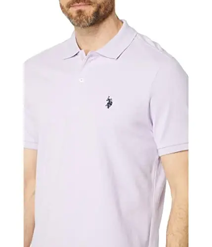 U.S. Polo Assn. Men's Classic Polo Shirt, Two-Button Closure Pique Polo Shirt, Summer Fashion Golf Shirt - 3